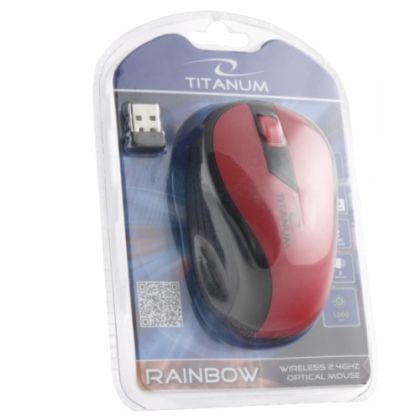 Мишка безжична RAINBOW TM114R/ червена