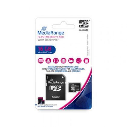 Micro SDHC card MediaRange 16 GB