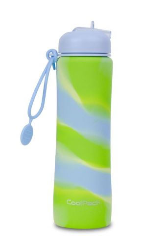 Сгъваема силиконова бутилка COOLPACK - PUMP - Girls Zebra Lime