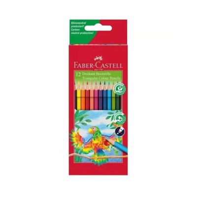 Моливи Faber-Castell - Triangular, 12 цвята