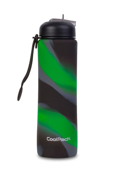 Сгъваема силиконова бутилка COOLPACK - PUMP - Boys Zebra Green