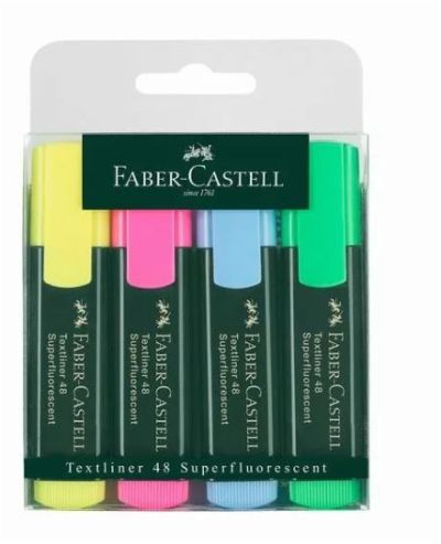 Комплект текст маркери Faber-Castell 1548 Скосен връх 1-5 mm 4 цвята